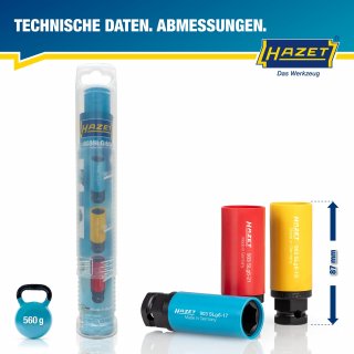 HAZET Schlag- | Maschinenschrauber Steckschlüsseleinsatz Satz 903SLG6/3 ∙ 1/2 Zoll (12,5 mm) Vierkant hohl | 24 mm Außen-Sechskant Bild 7