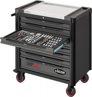 VIGOR Werkstattwagen Series XL ∙ Edelstahl-Arbeitsplatte ∙ mit Sortiment ∙ V4481-X/375 ∙ 375-teilig ∙ Anzahl Werkzeuge: 375 Bild 17