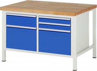 Werkbank höhenverstellbar 8472A2 | B1250xT900xH840-1040mm | 5xSchublade-VA Bild 1