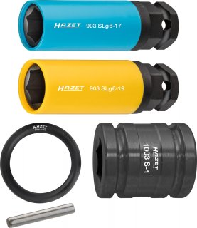 HAZET Schlag- | Maschinenschrauber Steckschlüsseleinsatz Satz 903SLG6/5 ∙ 1/2 Zoll (12,5 mm) Vierkant hohl | 24 mm Außen-Sechskant Bild 1