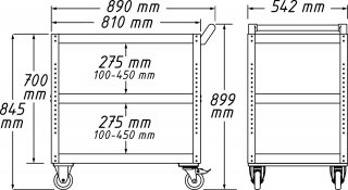 HAZET Servicewagen Assistent 167-3 ∙ L x B x H: 890 mm x 542 mm x 899 mm Bild 6