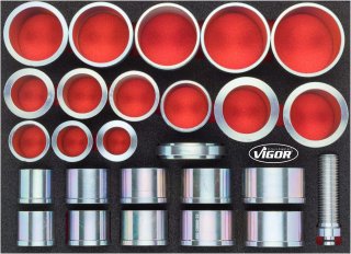 VIGOR Zug- und Druckhülsen Satz ∙ V5066 ∙ 26-teilig ∙ Anzahl Werkzeuge: 26 Bild 1