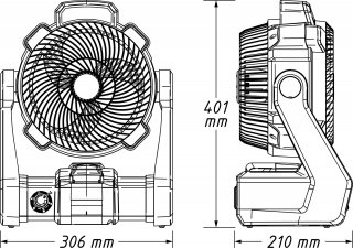 HAZET Ventilator ∙ Hybrid 18 und 230 Volt 9544-10 ∙ L x B x H: 213 mm x 304 mm x 400 mm Bild 5