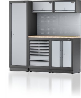 VIGOR Schrankwand-Kombination ∙ Kompakt-Paket ∙ Holz ∙ V6000-3 ∙ L x B x H: 1952 mm x 526 mm x 1980 mm Bild 6