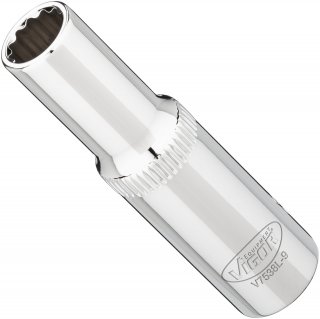 VIGOR Doppelsechskant Steckschlüsseleinsatz ∙ lang ∙ V7538L-9 ∙ 3/8 Zoll (10 mm) Vierkant hohl ∙ Außen Doppelsechskant Profil ∙  Bild 2