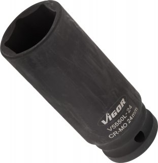 VIGOR Schlagschrauber Steckschlüsseleinsatz ∙ lang ∙ V5550L-24 ∙ 1/2 Zoll (12,5 mm) Vierkant hohl ∙ Außen Sechskant Profil ∙ SW  Bild 3