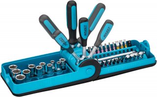 HAZET Steckschlüssel Satz 856-1 ∙ 1/4 Zoll (6,3 mm) Vierkant hohl | 1/4 Zoll (6,3 mm) Sechskant massiv ∙ Außen Sechskant-Traction Bild 1