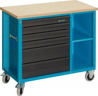 HAZET Werkbank ∙ fahrbar Assistent 177W ∙ einzeln 177W-6 ∙ L x B x H: 1040 mm x 520 mm x 934 mm ∙ Schubladen | flach: 4 x 79 x 52 Bild 1