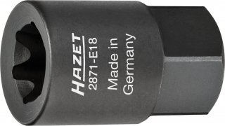 HAZET Bremssattel Einsatz 2871-E18 ∙ 22 mm Außen-Sechskant ∙ Außen TORX® Profil ∙ SW E18 Bild 1