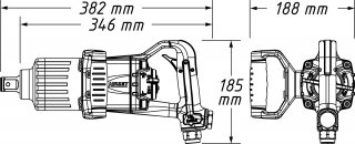 HAZET Schlagschrauber 9014PS-1 ∙ Lösemoment maximal [Nm]: 3400 Nm ∙ 1 Zoll (25 mm) Vierkant massiv ∙ Direkthammer-Schlagwerk Bild 3