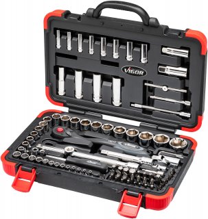 VIGOR Steckschlüssel Satz ∙ V1706N ∙ 1/4 Zoll (6,3 mm) Vierkant hohl | 1/2 Zoll (12,5 mm) Vierkant hohl | 5/16 Zoll (8 mm) Sechska Bild 3