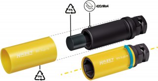 HAZET Schlag- | Maschinenschrauber Steckschlüsseleinsatz 903SLG6-19 ∙ 1/2 Zoll (12,5 mm) Vierkant hohl | 24 mm Außen-Sechskant ∙ A Bild 6