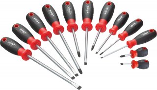 VIGOR Schraubendreher Satz ∙ V4655 ∙ Kreuzschlitz Profil PH | Schlitz Profil ∙ 12-teilig ∙ 0,6 x 3 – 1,6 x 10 · PH0 – PH3 ∙ Anzah Bild 1