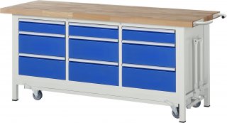 Werkbank mit Fahrgestell 8573 | B2000xT700xH880mm | 9xSchublade-TA Bild 1