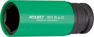HAZET Schlag- | Maschinenschrauber Steckschlüsseleinsatz 903SLG-22 ∙ 1/2 Zoll (12,5 mm) Vierkant hohl ∙ Außen Sechskant-Tractions Bild 1