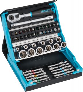 HAZET SmartCase Steckschlüssel Satz 2200SC-2 ∙ 1/4 Zoll (6,3 mm) Sechskant massiv | 1/4 Zoll (6,3 mm) Vierkant hohl ∙ Außen Doppe Bild 1