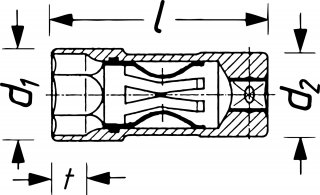 HAZET Zündkerzen Steckschlüsseleinsatz 900AKF ∙ 1/2 Zoll (12,5 mm) Vierkant hohl ∙ Außen Sechskant Profil ∙ SW 16 mm ∙ <sup>5</s Bild 2