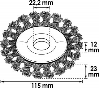VIGOR Scheibenbürste für Winkelschleifer ∙ 115 mm ∙ gezopft ∙ V6804 Bild 3