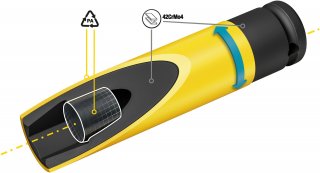 HAZET Schlag- | Maschinenschrauber Steckschlüsseleinsatz ∙ extralang 904SLG-19 ∙ 1/2 Zoll (12,5 mm) Vierkant hohl ∙ Außen Sechska Bild 5