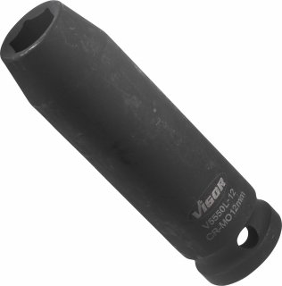 VIGOR Schlagschrauber Steckschlüsseleinsatz ∙ lang ∙ V5550L-12 ∙ 1/2 Zoll (12,5 mm) Vierkant hohl ∙ Außen Sechskant Profil ∙ SW  Bild 3