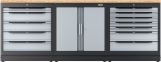 VIGOR Schrankwand-Kombination ∙ Starter-Paket ∙ Holz ∙ V6000-3P1XL ∙ L x B x H: 2588 mm x 500 mm x 1000 mm Bild 12