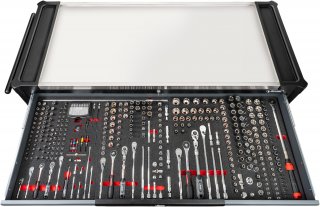 VIGOR Werkstattwagen Series XXL ∙ Edelstahl-Arbeitsplatte ∙ leer ∙ V4481-XXL ∙ L x B x H: 1625 mm x 695 mm x 1017 mm Bild 5