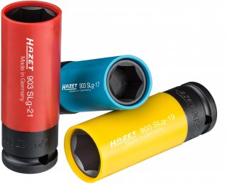 HAZET Schlag- | Maschinenschrauber Steckschlüsseleinsatz Satz 903SPC/3 ∙ 1/2 Zoll (12,5 mm) Vierkant hohl ∙ Außen Sechskant-Tract Bild 1