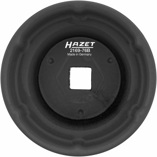 HAZET Ölfilterschlüssel 2169-76B ∙ 1/2 Zoll (12,5 mm) Vierkant hohl ∙ Rillenprofil ∙ SW 76 mm Bild 2