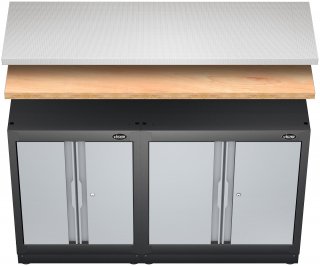 VIGOR Holz-Arbeitsplatte kombiniert ∙ mittel ∙ V6000-01541 ∙ L x B x H: 1541 mm x 500 mm x 40 mm Bild 1
