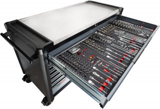 VIGOR Werkstattwagen Series XXL ∙ Edelstahl-Arbeitsplatte ∙ leer ∙ V4481-XXL ∙ L x B x H: 1625 mm x 695 mm x 1017 mm Bild 10