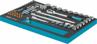 HAZET Steckschlüssel Satz 163-118/57 ∙ 1/2 Zoll (12,5 mm) Vierkant hohl | 1/4 Zoll (6,3 mm) Vierkant hohl ∙ Innen Sechskant Profi Bild 3