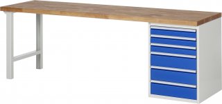 Werkbank 7515A1 | B2500xT700xH890mm | 6xSchublade-TA Bild 1