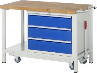 Werkbank mit Fahrgestell 8257 | B1250xT700xH880mm | 3xSchublade-TA Bild 1