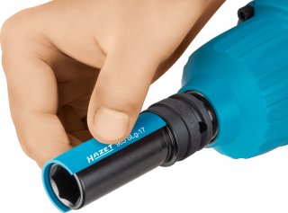 HAZET Schlag- | Maschinenschrauber Steckschlüsseleinsatz 903SLG-17 ∙ 1/2 Zoll (12,5 mm) Vierkant hohl ∙ Außen Sechskant-Tractions Bild 6