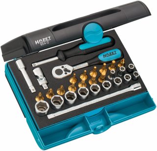HAZET Steckschlüssel Satz 854-2 ∙ 1/4 Zoll (6,3 mm) Vierkant hohl ∙ Außen Sechskant-Tractionsprofil | Kreuzschlitz Profil PH | Poz Bild 1