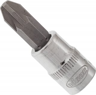 VIGOR Pozidriv Schraubendreher-Einsatz ∙ V2441N ∙ 1/4 Zoll (6,3 mm) Vierkant hohl ∙ Pozidriv Profil PZ ∙ SW PZ3 Bild 2