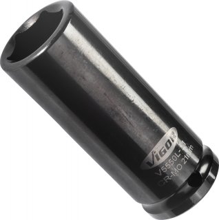 VIGOR Schlagschrauber Steckschlüsseleinsatz ∙ lang ∙ V5550L-21 ∙ 1/2 Zoll (12,5 mm) Vierkant hohl ∙ Außen Sechskant Profil ∙ SW  Bild 3