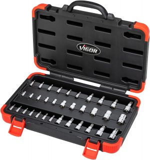 VIGOR T Steckschlüsseleinsatz Satz ∙ V1781N ∙ 1/4 Zoll (6,3 mm) Vierkant hohl | 3/8 Zoll (10 mm) Vierkant hohl | 1/2 Zoll (12,5 mm Bild 3