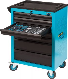 HAZET Werkstattwagen Assistent 178N ∙ Sortiment 178N-7/147 ∙ 147-teilig ∙ Schubladen | flach: 5× 80 x 527 x 348 mm ∙ Schubladen |  Bild 4