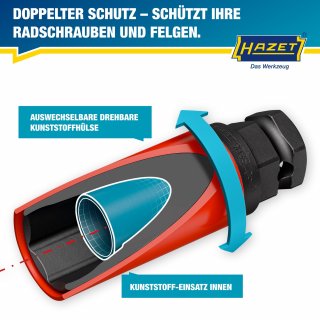 HAZET Schlag- | Maschinenschrauber Steckschlüsseleinsatz Satz 903SLG6/3 ∙ 1/2 Zoll (12,5 mm) Vierkant hohl | 24 mm Außen-Sechskant Bild 4