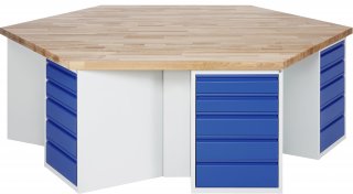 Gruppenwerkbank 497I | B2700xT2340xH890mm | 6x5Schublade-TA Bild 1