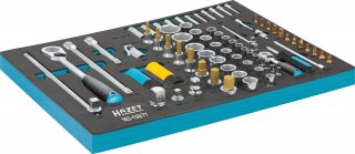 HAZET Steckschlüssel Satz 163-138/77 ∙ 1/2 Zoll (12,5 mm) Vierkant hohl | 1/4 Zoll (6,3 mm) Vierkant hohl ∙ Außen Sechskant-Tract Bild 2