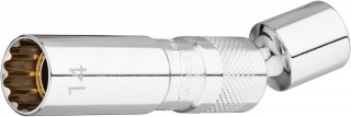 VIGOR Zündkerzen-Einsatz ∙ V7002-14 ∙ 3/8 Zoll (10 mm) Vierkant hohl ∙ Außen Doppelsechskant Profil ∙ SW 14 mm Bild 1
