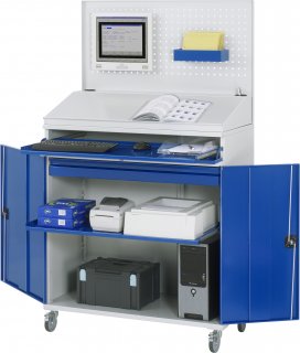 Computer-Schrank 61 | B1100xT520xH1895mm | mobil Bild 1