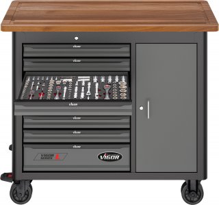 VIGOR Mobile Werkbank Series L ∙ mit Sortiment ∙ V4813/NKW ∙ 336-teilig ∙ Anzahl Werkzeuge: 336 Bild 15