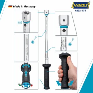 HAZET Drehmomentschlüssel 6292-1CT ∙ Drehmomentbereich min-max: 40 – 200 Nm ∙ Genauigkeit: 2% ∙ 14 x 18 mm Einsteck-Vierkant hoh Bild 3