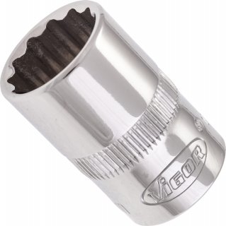 VIGOR Doppelsechskant Steckschlüsseleinsatz ∙ V7538-13 ∙ 3/8 Zoll (10 mm) Vierkant hohl ∙ Außen Doppelsechskant Profil ∙ SW 13 m Bild 2
