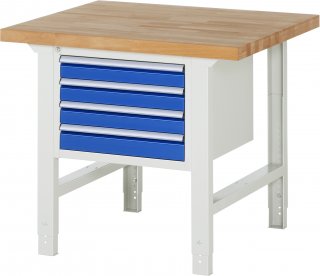 Werkbank höhenverstellbar 7133A1 | B1000xT900xH790-1140mm | 4xSchublade-TA Bild 1