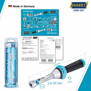 HAZET Drehmomentschlüssel mit DAkkS-Kalibrierschein 5280-3CTCAL ∙ Drehmomentbereich min-max: 2.5 – 25 Nm ∙ Genauigkeit: 3% ∙ 9 x Bild 6