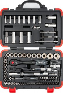 VIGOR Steckschlüssel Satz ∙ V1706N ∙ 1/4 Zoll (6,3 mm) Vierkant hohl | 1/2 Zoll (12,5 mm) Vierkant hohl | 5/16 Zoll (8 mm) Sechska Bild 4